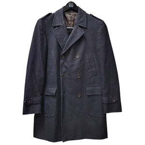 John Varvatos Double Breast Overcoat RN51711. Size 42L Men's Excellent Condition